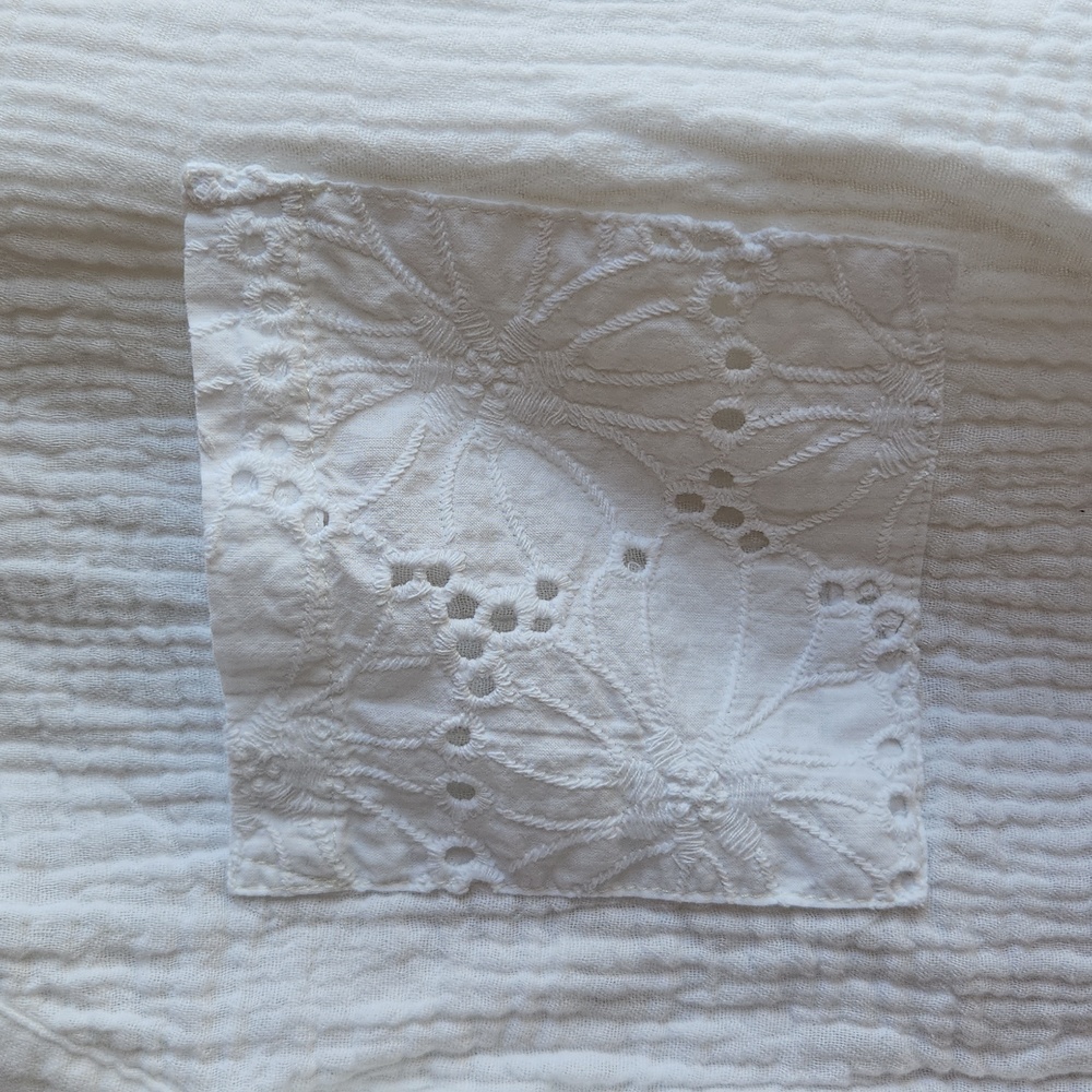 Alfred Dunner- white cotton XL floral 3/4 sleeve eyelet - Picture 9 of 11